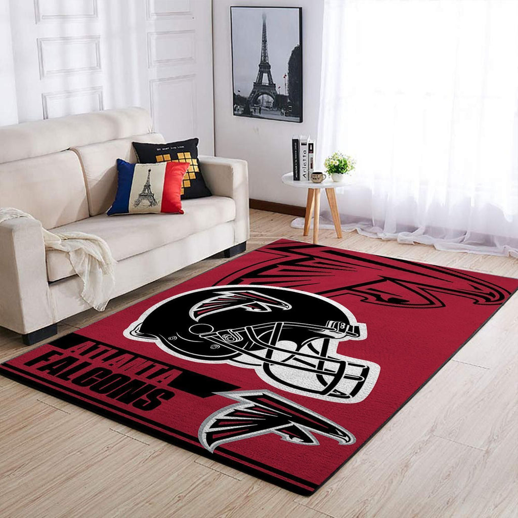 Atlanta Falcons Nfl Team Logo Helm rechteckiger Bereich Teppich, Teppiche - Outdoor Teppich, Teppich Wohnzimmer, Küchenteppich, Kinderzimmer, Modern