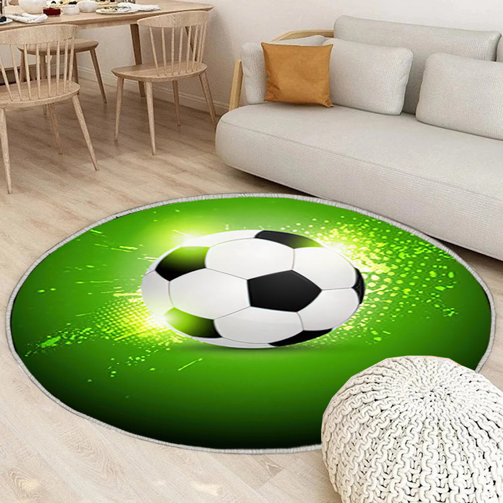 Fußball Design Teppich Rund, Teppiche - Outdoor Teppich Rund, Teppich Wohnzimmer, Carpet, Rug