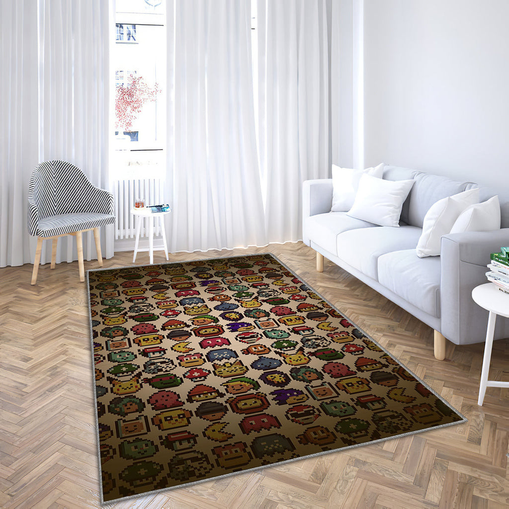 nes Heldenmuster Teppich, Teppiche - 8 Bit Outdoor Teppich, Abenteuer Zeit Teppich Wohnzimmer, Küchenteppich, Kinderzimmer, Modern