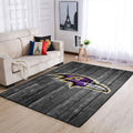 Baltimore Ravens Nfl Team Logo Grey Area Sport im Holzstil Teppich, Teppiche - Outdoor Teppich, Teppich Wohnzimmer, Küchenteppich, Kinderzimmer, Modern