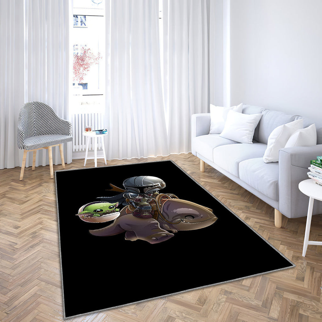Der Mandalorianer Teppich, Teppiche - Baby Yoda Outdoor Teppich, Krieg der Sterne Teppich Wohnzimmer, Küchenteppich, Kinderzimmer, Modern