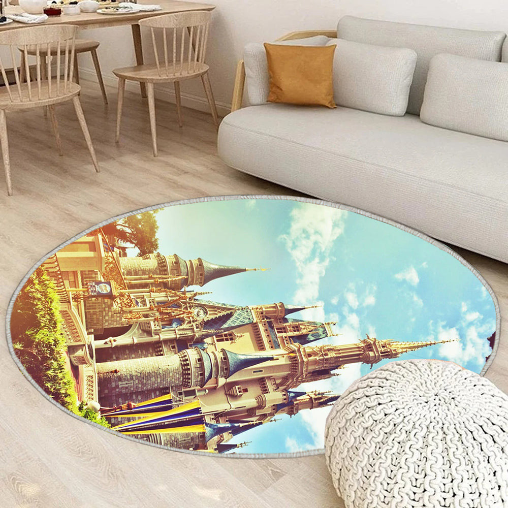 Disney Teppich Rund, Teppiche - Schloss Outdoor Teppich Rund, Disneyland Teppich Wohnzimmer, Carpet, Rug