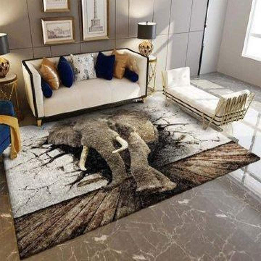 3D-Elefant Teppich, Teppiche - Outdoor Teppich, Teppich Wohnzimmer, Küchenteppich, Kinderzimmer, Modern