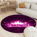 Lila Fortnite Logo Teppich Rund, Teppiche - lila Neonlichter Outdoor Teppich Rund, kreativ Teppich Wohnzimmer, Carpet, Rug