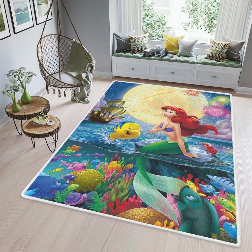 Ariel die kleine Meerjungfrau Disney 101 Ariel Teppich, Teppiche - Outdoor Teppich, Teppich Wohnzimmer, Küchenteppich, Kinderzimmer, Modern