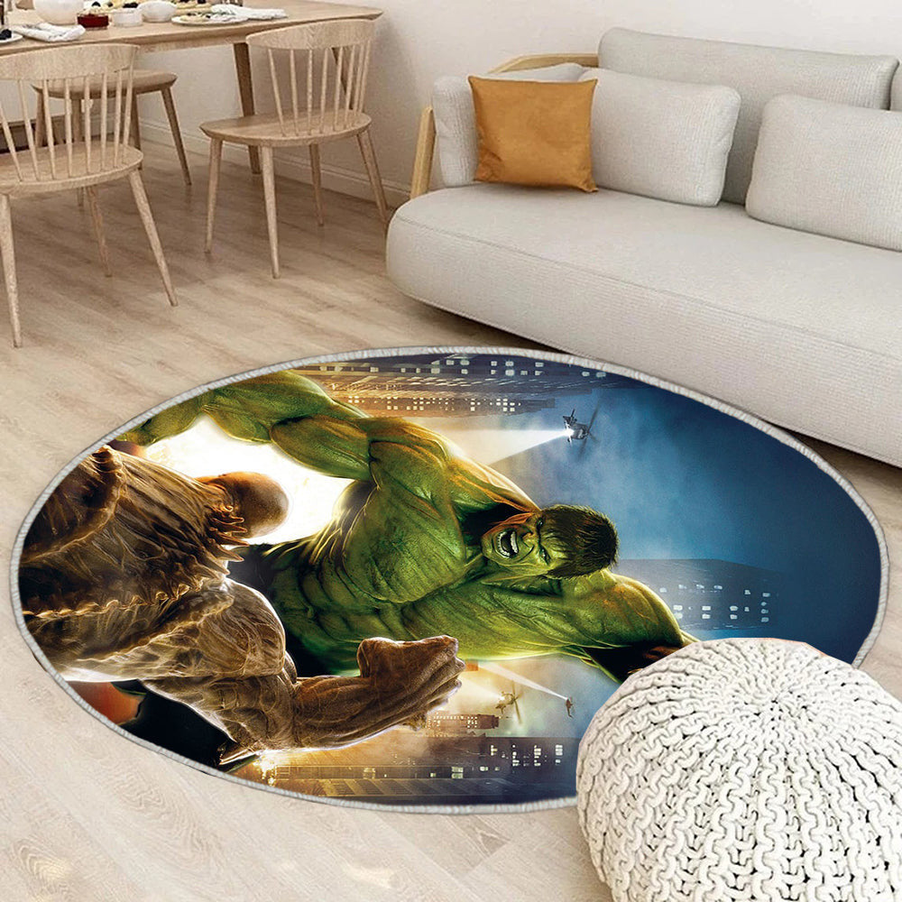 Der unglaubliche Hulk Teppich Rund, Teppiche - Gräuel Outdoor Teppich Rund, Teppich Wohnzimmer, Carpet, Rug