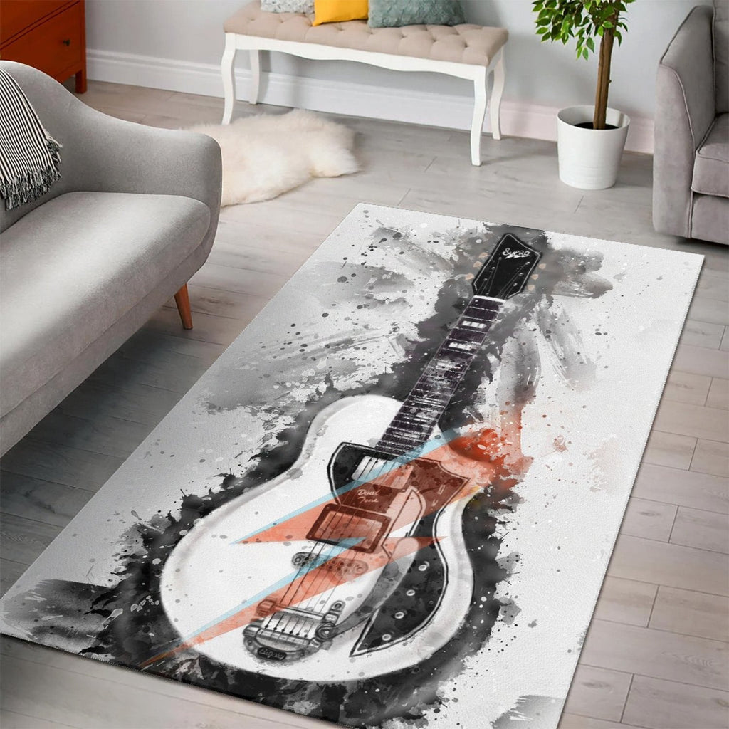 David Bowie S Gitarren Geschenk für Fans Halloween-Geschenk Teppich, Teppiche - Outdoor Teppich, Teppich Wohnzimmer, Küchenteppich, Kinderzimmer, Modern