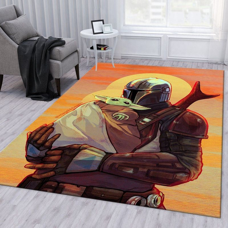 Baby Yoda Ver13 Teppich, Teppiche - Outdoor Teppich, Teppich Wohnzimmer, Küchenteppich, Kinderzimmer, Modern
