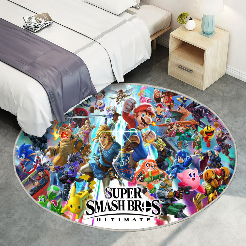Super Smash Bros Teppich Rund, Teppiche - Outdoor Teppich Rund, Teppich Wohnzimmer, Carpet, Rug