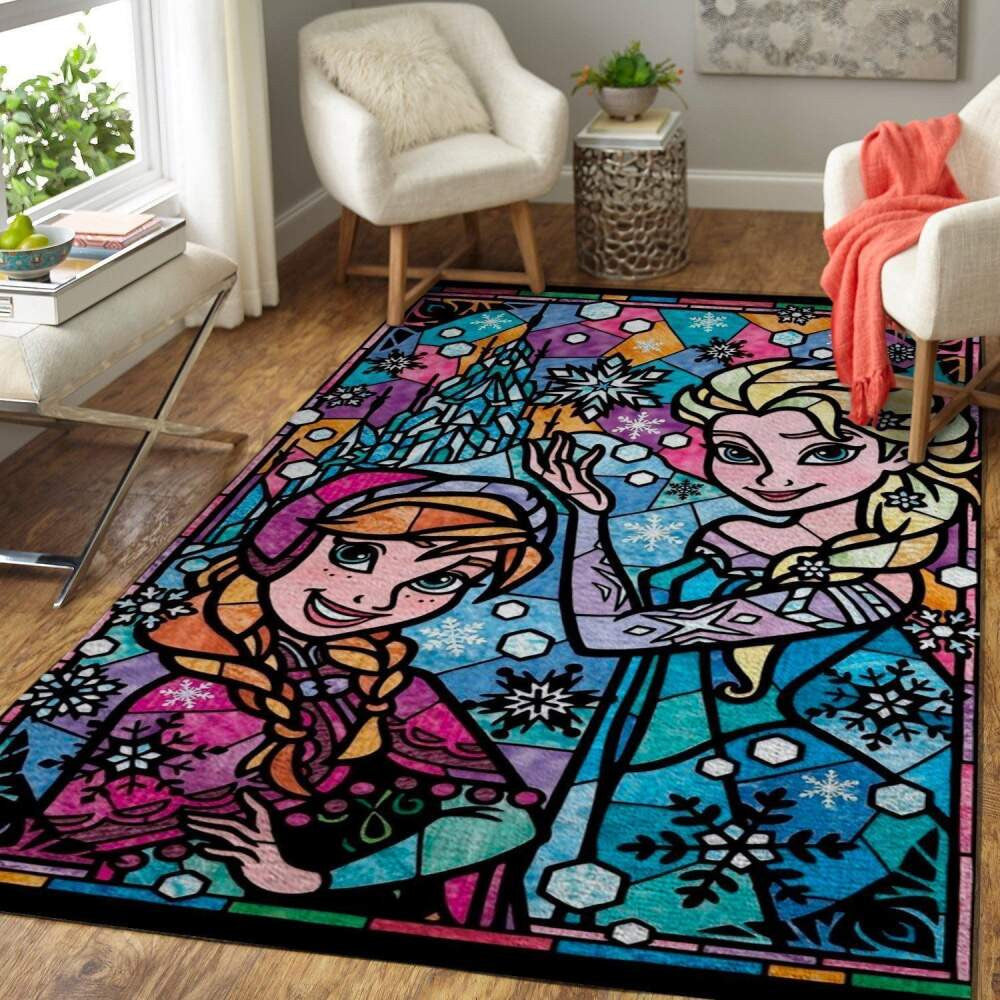 Elsa Anna Frozen Disney Prinzessinnenbereich 19102120 Teppich, Teppiche - Outdoor Teppich, Teppich Wohnzimmer, Küchenteppich, Kinderzimmer, Modern