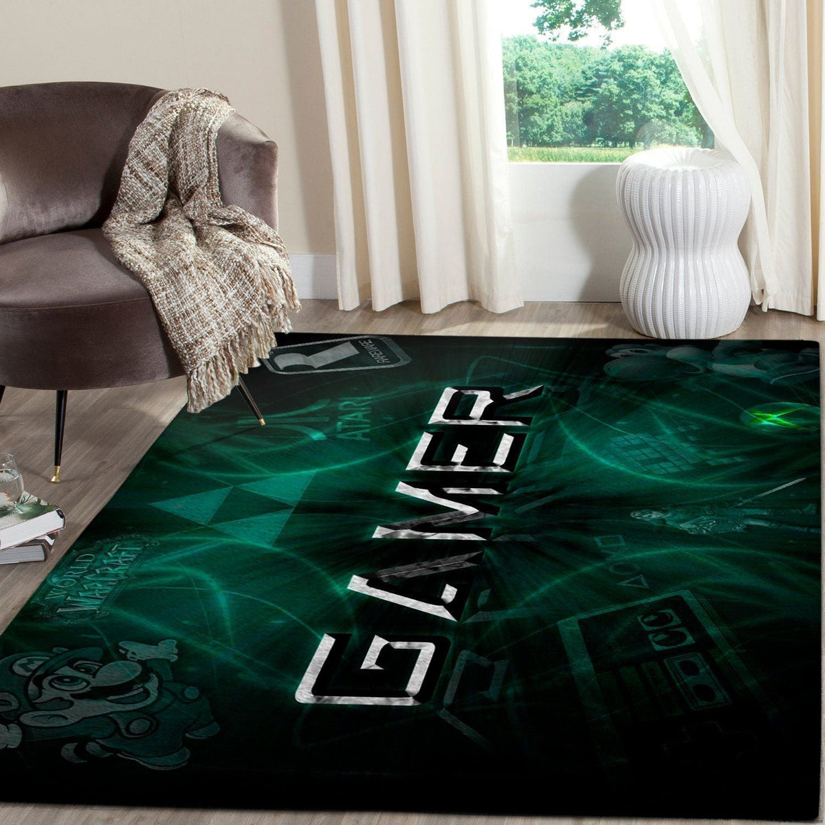 Gamer Area Gaming Gfd 191206 Teppich, Teppiche - Outdoor Teppich, Teppich Wohnzimmer, Küchenteppich, Kinderzimmer, Modern