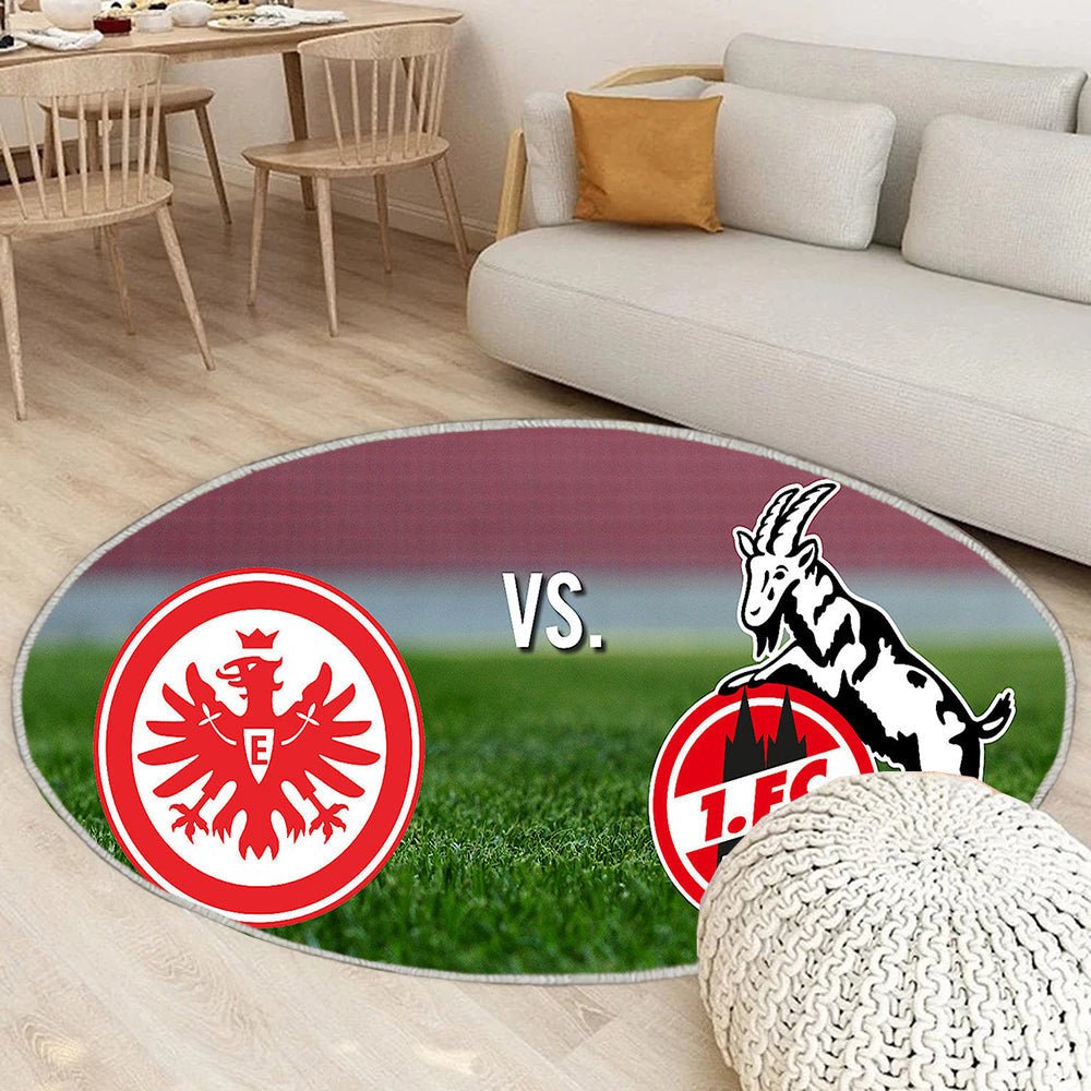 Eintracht Frankfurt gegen FC Köln Teppich Rund, Teppiche - Outdoor Teppich Rund, Teppich Wohnzimmer, Carpet, Rug