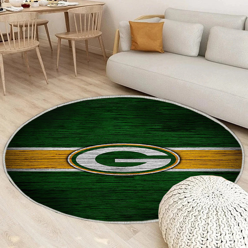 Green Bay Packer Teppich Rund, Teppiche - NFL Outdoor Teppich Rund, NFC Holzstruktur Teppich Wohnzimmer, Carpet, Rug