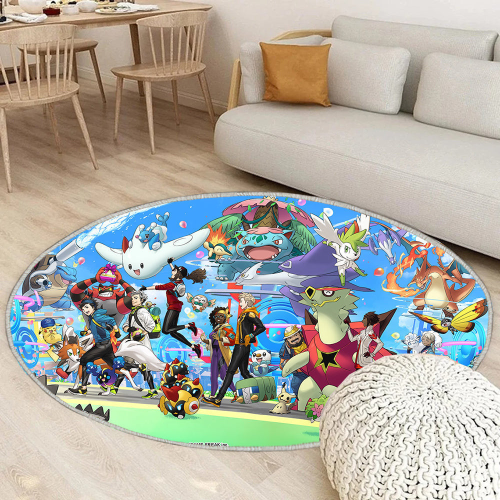 Alles Gute zum sechsten Jahrestag Teppich Rund, Teppiche - Pokémon GO Outdoor Teppich Rund, Teppich Wohnzimmer, Carpet, Rug