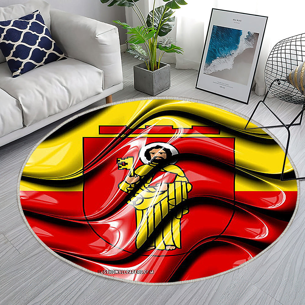 Trier Flag Städte In Deutschland Teppich Rund, Teppiche - Europa Outdoor Teppich Rund, Flagge Von Trier Teppich Wohnzimmer, Carpet, Rug