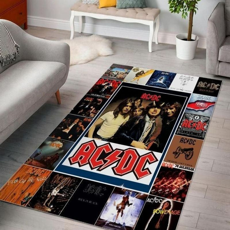 Ac Dc Legend Rock Band Music Studio Alben Special V1 Teppich, Teppiche - Outdoor Teppich, Teppich Wohnzimmer, Küchenteppich, Kinderzimmer, Modern
