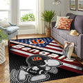 Cincinnati Bengals Nfl Area American Flag Snoopy Team Logo Sports Teppich, Teppiche - Outdoor Teppich, Teppich Wohnzimmer, Küchenteppich, Kinderzimmer, Modern