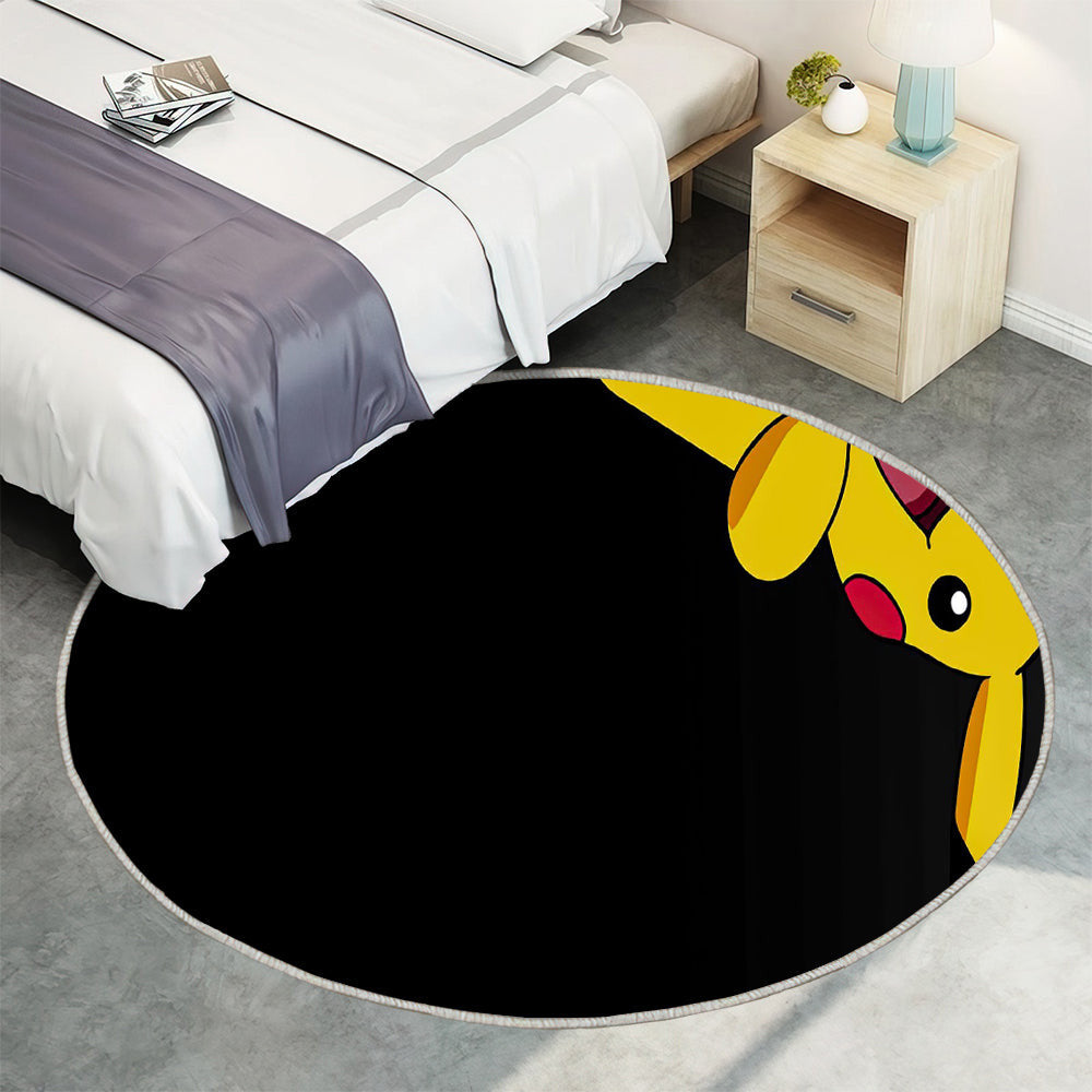 Pikachu Teppich Rund, Teppiche - Anime Outdoor Teppich Rund, dunkel Teppich Wohnzimmer, Carpet, Rug