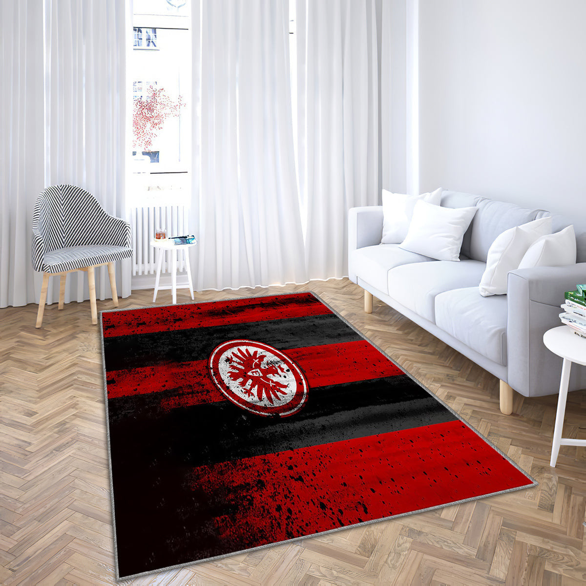 FC Eintracht Logo Teppich, Teppiche - Bundesliga Outdoor Teppich, Steinstruktur Teppich Wohnzimmer, Küchenteppich, Kinderzimmer, Modern
