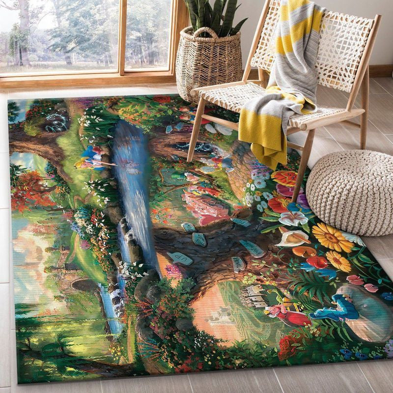 Disney Cinderella im Wunderland Teppich, Teppiche - Outdoor Teppich, Teppich Wohnzimmer, Küchenteppich, Kinderzimmer, Modern