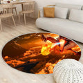 Feuerdrache Teppich Rund, Teppiche - Outdoor Teppich Rund, Teppich Wohnzimmer, Carpet, Rug