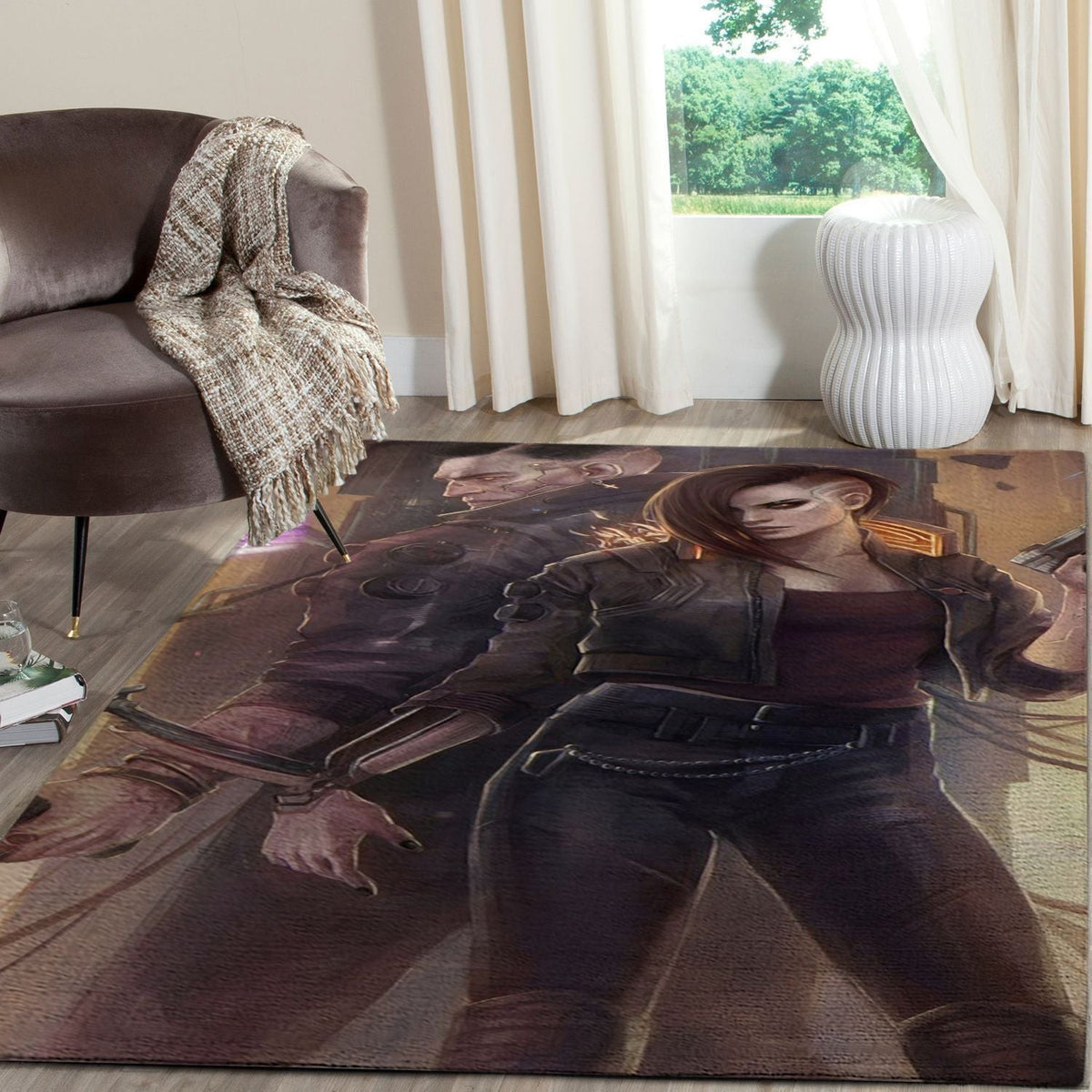Cyberpunk 2077 Futuristischer Spielbereich Fn140110 Teppich, Teppiche - Outdoor Teppich, Teppich Wohnzimmer, Küchenteppich, Kinderzimmer, Modern