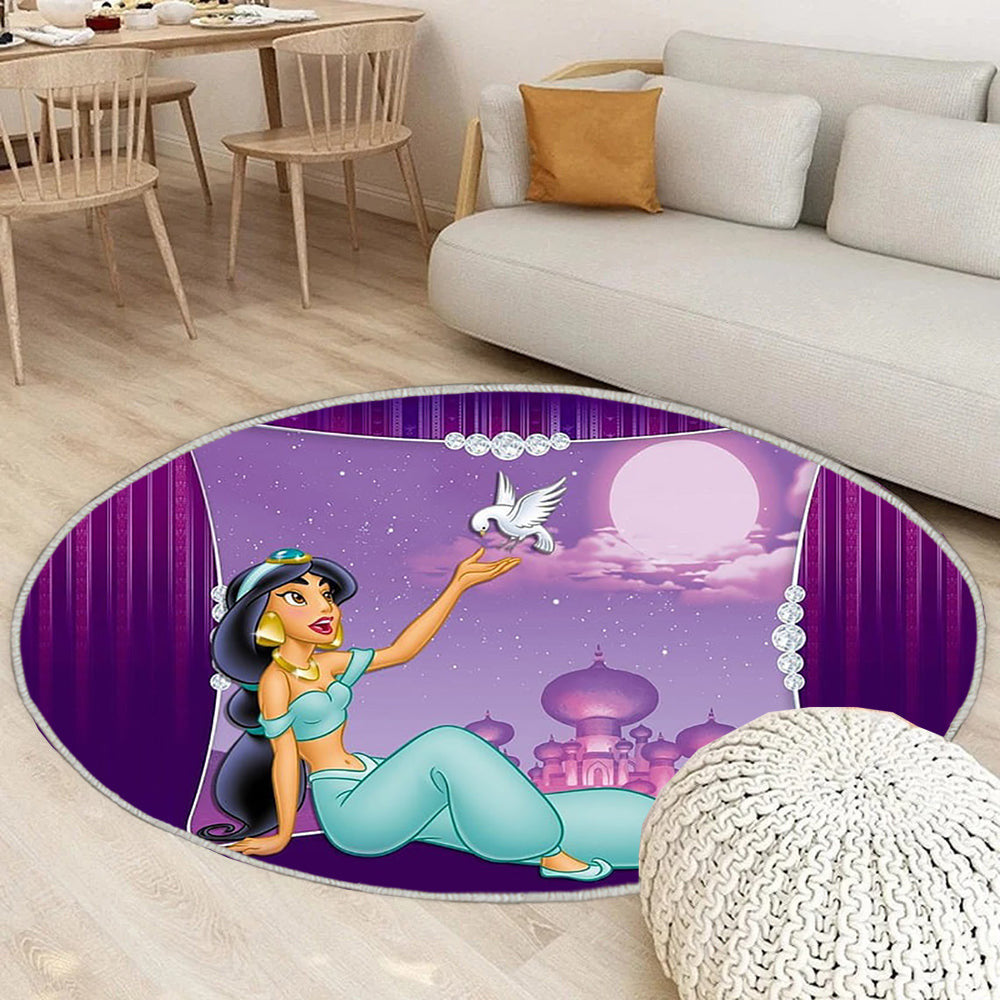 Prinzessin Jasmin Prinzessin Teppich Rund, Teppiche - Disney Outdoor Teppich Rund, Teppich Wohnzimmer, Carpet, Rug