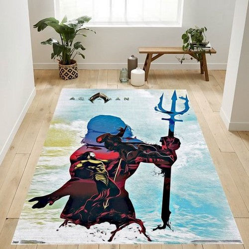 DC Comics Film Aquamanhur Silhouette Bereich Teppich, Teppiche - Outdoor Teppich, Teppich Wohnzimmer, Küchenteppich, Kinderzimmer, Modern