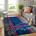 Buffalo Bills Nfl Team Logo Bereich Sport im Holzstil Teppich, Teppiche - Outdoor Teppich, Teppich Wohnzimmer, Küchenteppich, Kinderzimmer, Modern