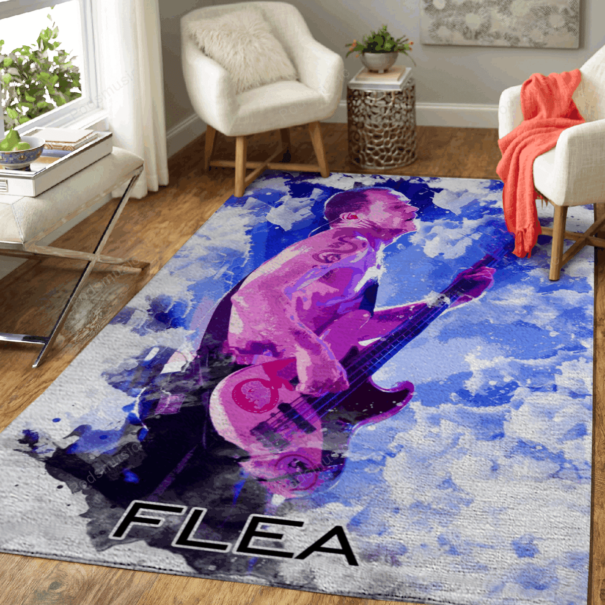 Floh minimalistisches Musikwerk für Fans Teppich, Teppiche - Outdoor Teppich, Teppich Wohnzimmer, Küchenteppich, Kinderzimmer, Modern