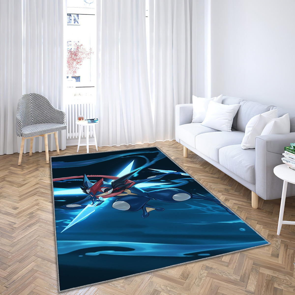 Ash Greninja Teppich, Teppiche - Pokémon Outdoor Teppich, Teppich Wohnzimmer, Küchenteppich, Kinderzimmer, Modern