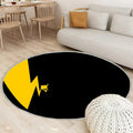 Pokémon Pikachu Teppich Rund, Teppiche - amoliert Outdoor Teppich Rund, Schwarz Teppich Wohnzimmer, Carpet, Rug