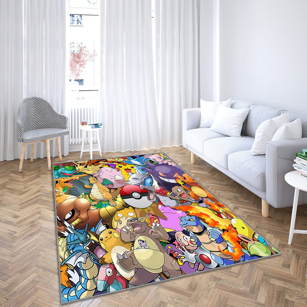 Pokémon Teppich, Teppiche - Pokeball Outdoor Teppich, Pokémon Teppich Wohnzimmer, Küchenteppich, Kinderzimmer, Modern