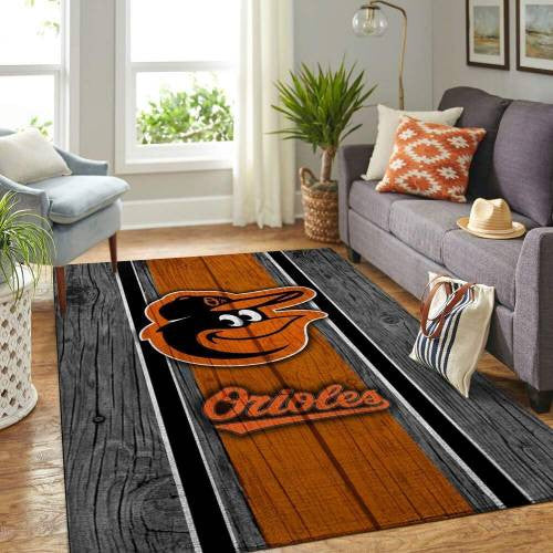 Baltimore Orioles Mlb Area Baseball Team Logo im Holzstil Teppich, Teppiche - Outdoor Teppich, Teppich Wohnzimmer, Küchenteppich, Kinderzimmer, Modern