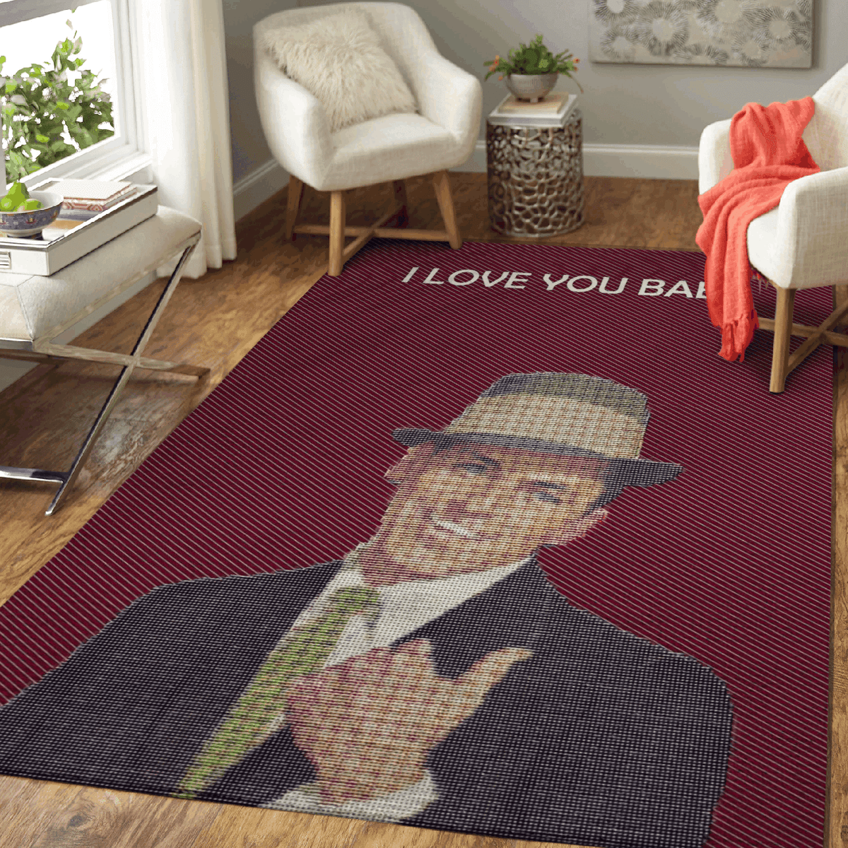 Frank Sinatra Ich liebe dich Baby für den Fanbereich Teppich, Teppiche - Outdoor Teppich, Teppich Wohnzimmer, Küchenteppich, Kinderzimmer, Modern
