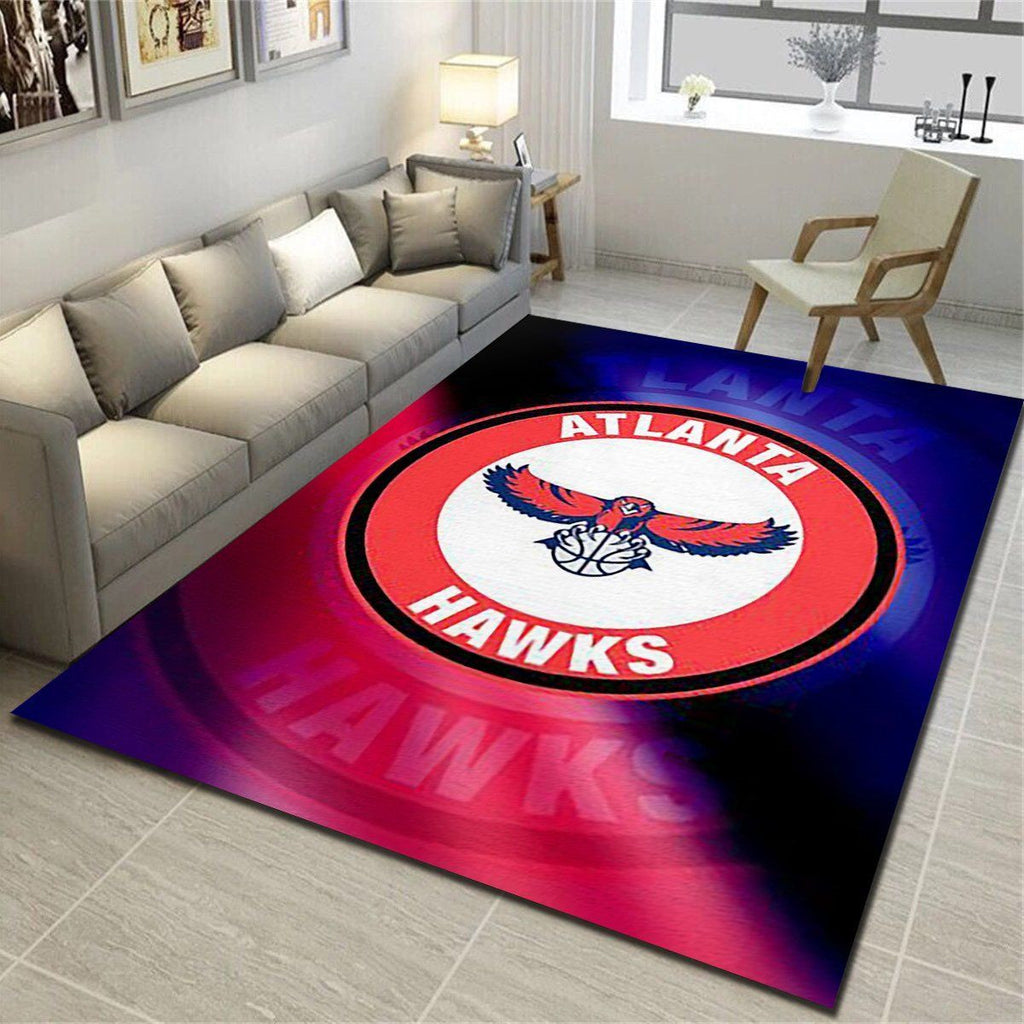 Atlanta Hawks Chargers Area NBA Schlafzimmer Basketballl Fan Cave Bodenmatte Bodenmatte Teppich, Teppiche - Outdoor Teppich, Teppich Wohnzimmer, Küchenteppich, Kinderzimmer, Modern
