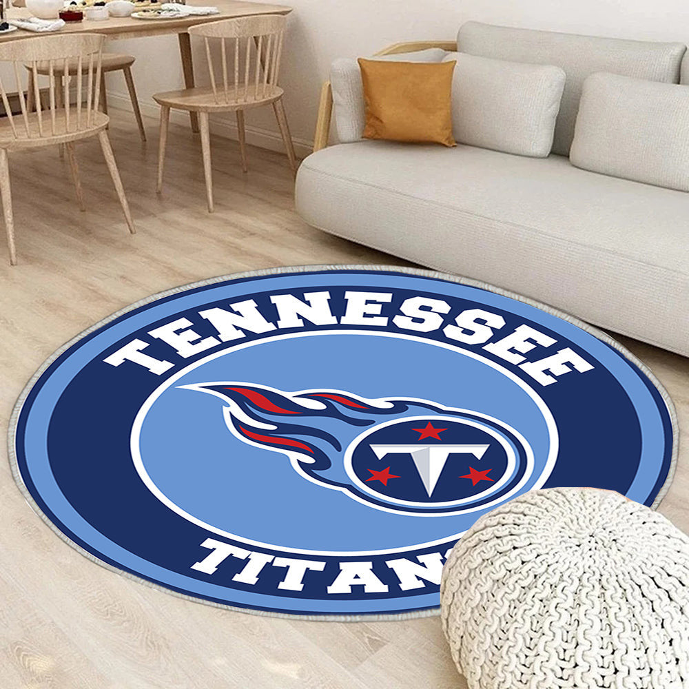 Tennessee Titans Circle Logo Teppich Rund, Teppiche - Outdoor Teppich Rund, Teppich Wohnzimmer, Carpet, Rug
