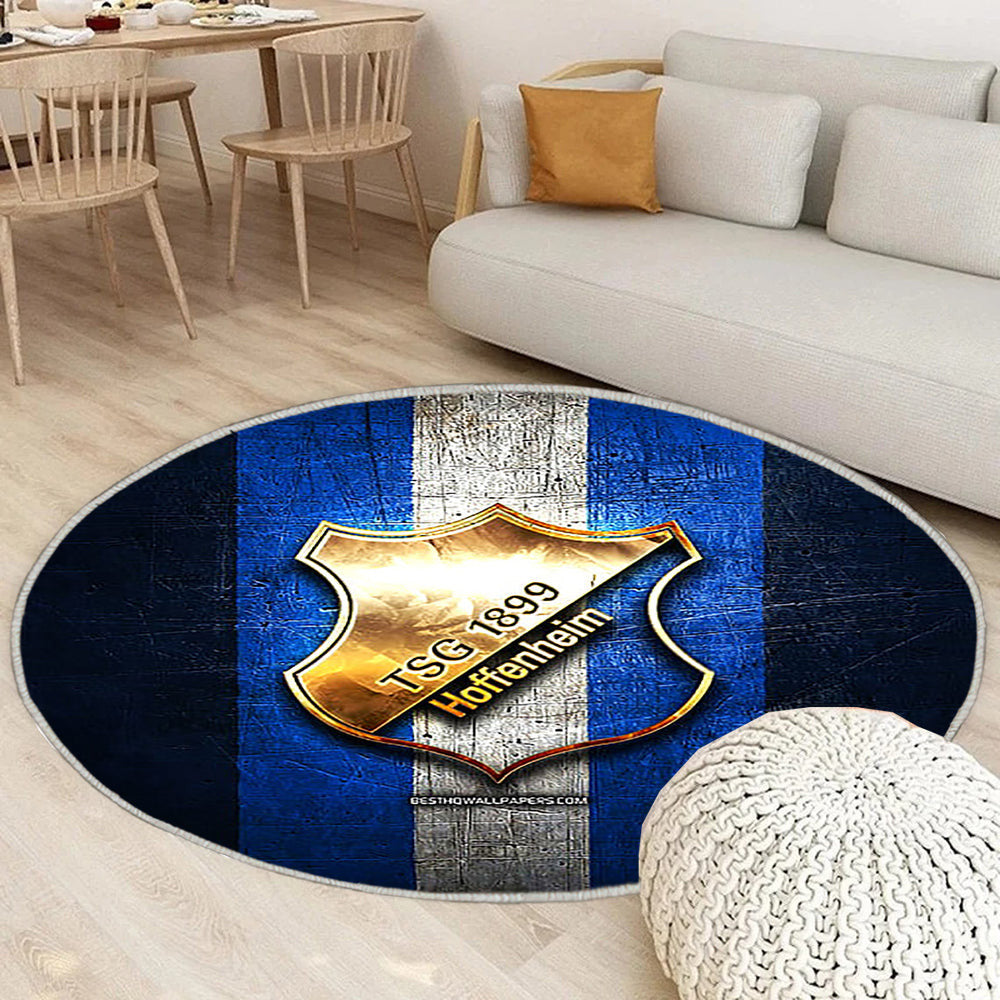 Tsg 1899 Hoffenheim Teppich Rund, Teppiche - Golden Outdoor Teppich Rund, Bundesliga Teppich Wohnzimmer, Carpet, Rug