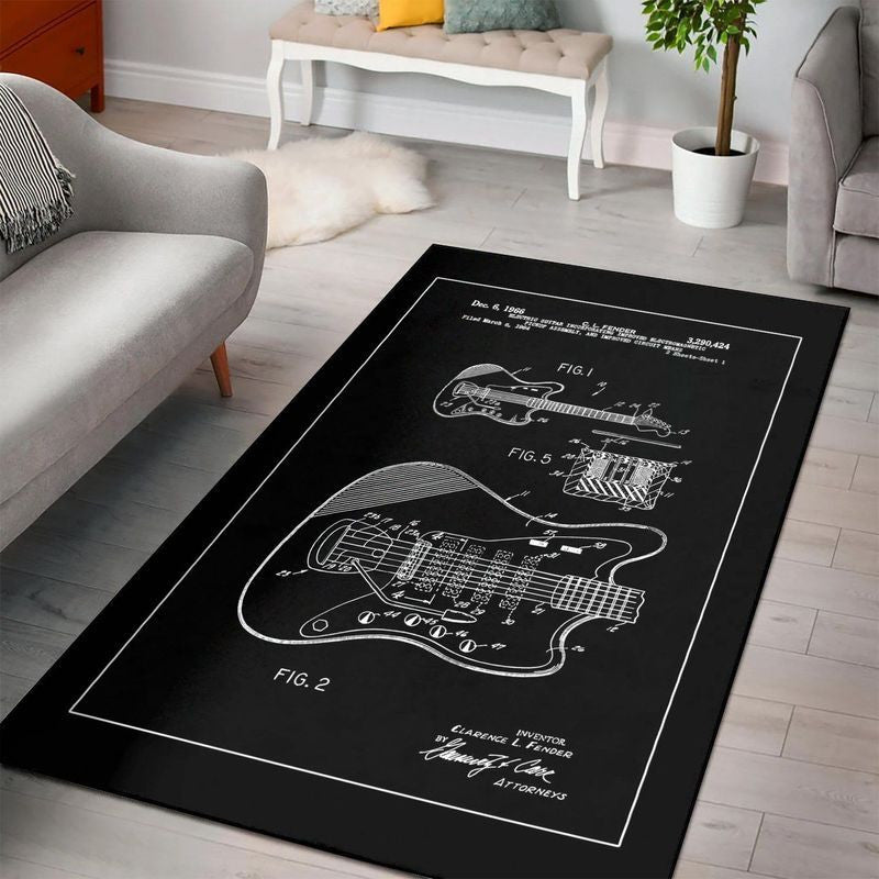Fender-Gitarreninstrument Teppich, Teppiche - Outdoor Teppich, Teppich Wohnzimmer, Küchenteppich, Kinderzimmer, Modern