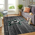 Dallas Stars Nhl Team Logo Graubereich Sport im Holzstil Teppich, Teppiche - Outdoor Teppich, Teppich Wohnzimmer, Küchenteppich, Kinderzimmer, Modern