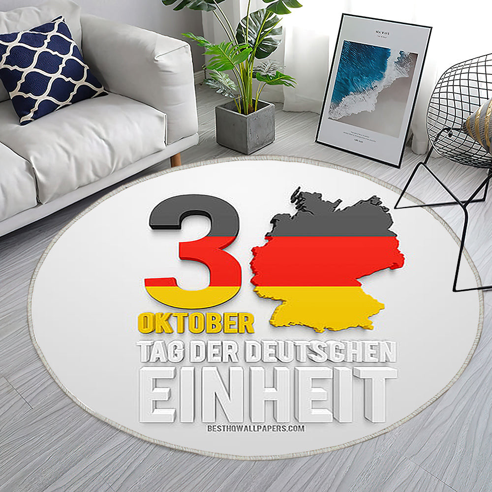 Tag Der Deutschen Einheit Teppich Rund, Teppiche - 3D Flagge Von Deutschland Outdoor Teppich Rund, 44837 Teppich Wohnzimmer, Carpet, Rug