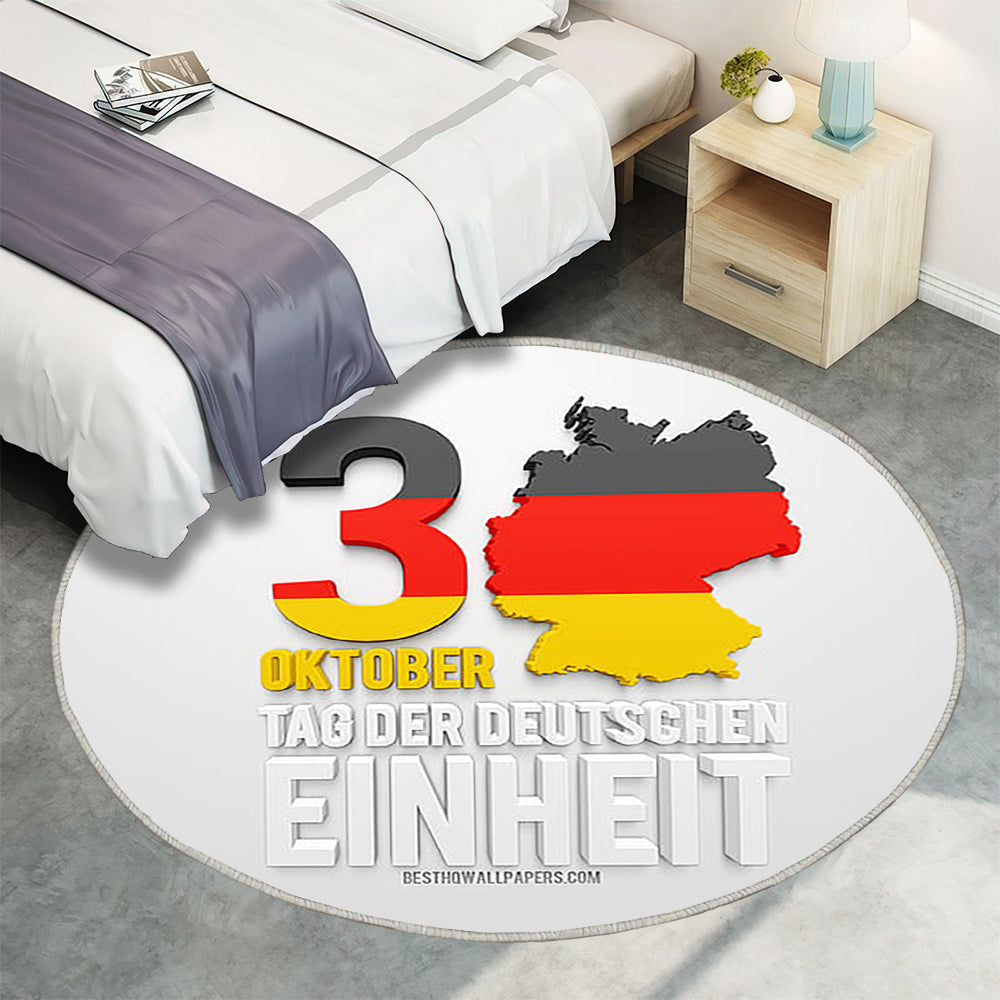 Tag Der Deutschen Einheit Teppich Rund, Teppiche - 3D Flagge Von Deutschland Outdoor Teppich Rund, 44837 Teppich Wohnzimmer, Carpet, Rug