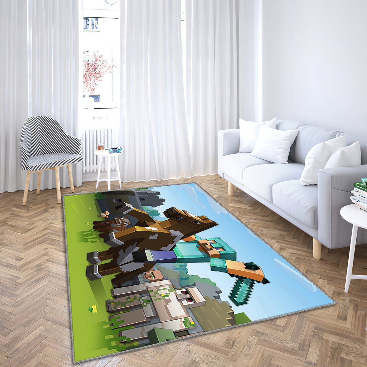 Minecraft Teppich, Teppiche - Blöcke Outdoor Teppich, Pferd Teppich Wohnzimmer, Küchenteppich, Kinderzimmer, Modern
