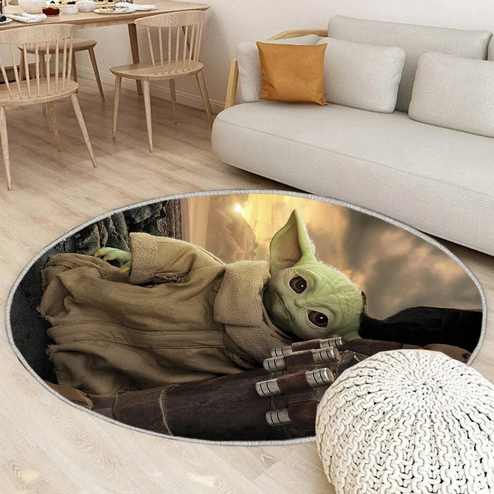 Baby Yoda Star Wars Mandalorianer 2 Teppich Rund, Teppiche - Outdoor Teppich Rund, Teppich Wohnzimmer, Carpet, Rug
