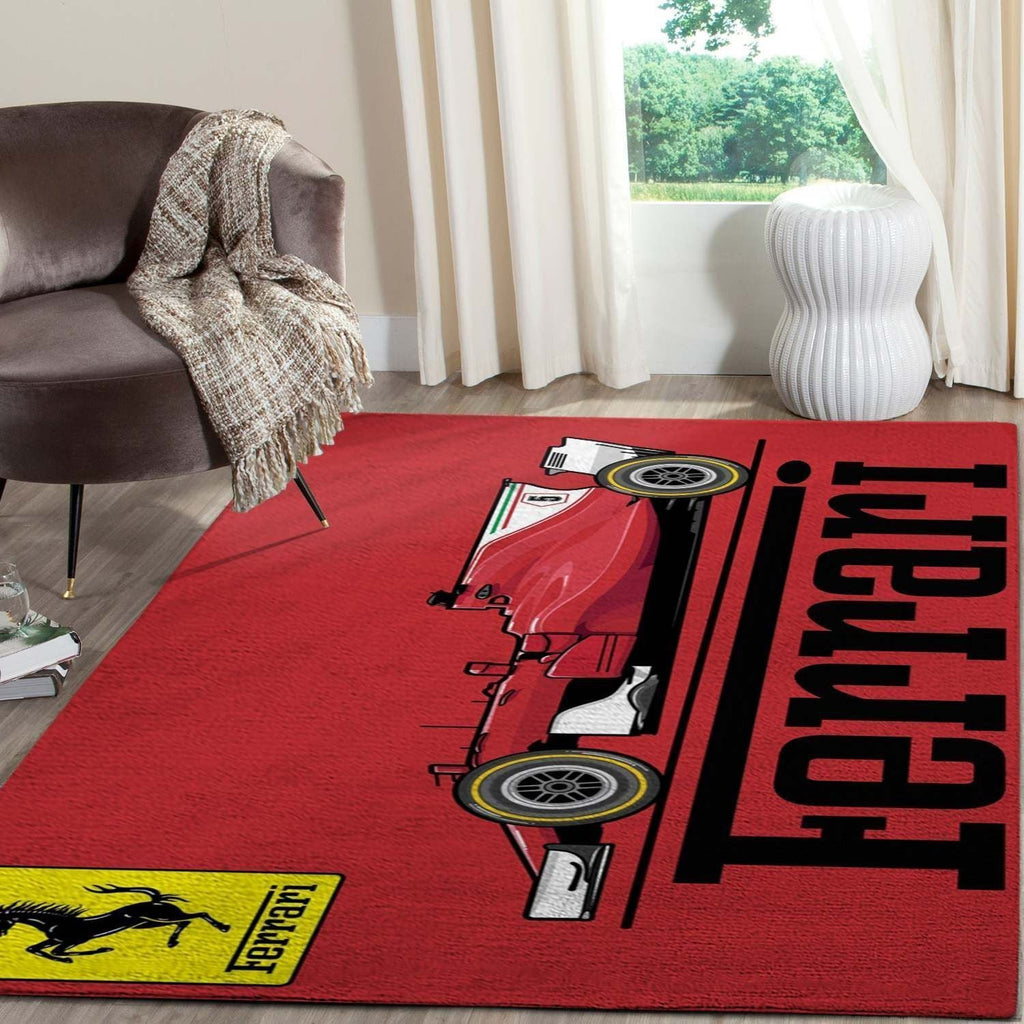 Ferrari Logo Bereich Supercars Fn121225 Teppich, Teppiche - Outdoor Teppich, Teppich Wohnzimmer, Küchenteppich, Kinderzimmer, Modern