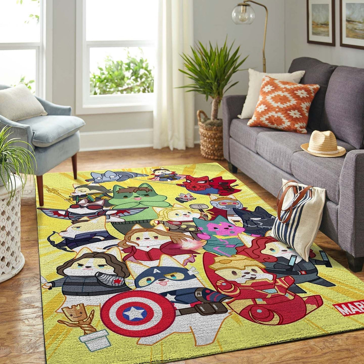 Corgi Marvel Weihnachtsgeschenk Bodendekoration Die US-Dekoration Teppich, Teppiche - Outdoor Teppich, Teppich Wohnzimmer, Küchenteppich, Kinderzimmer, Modern