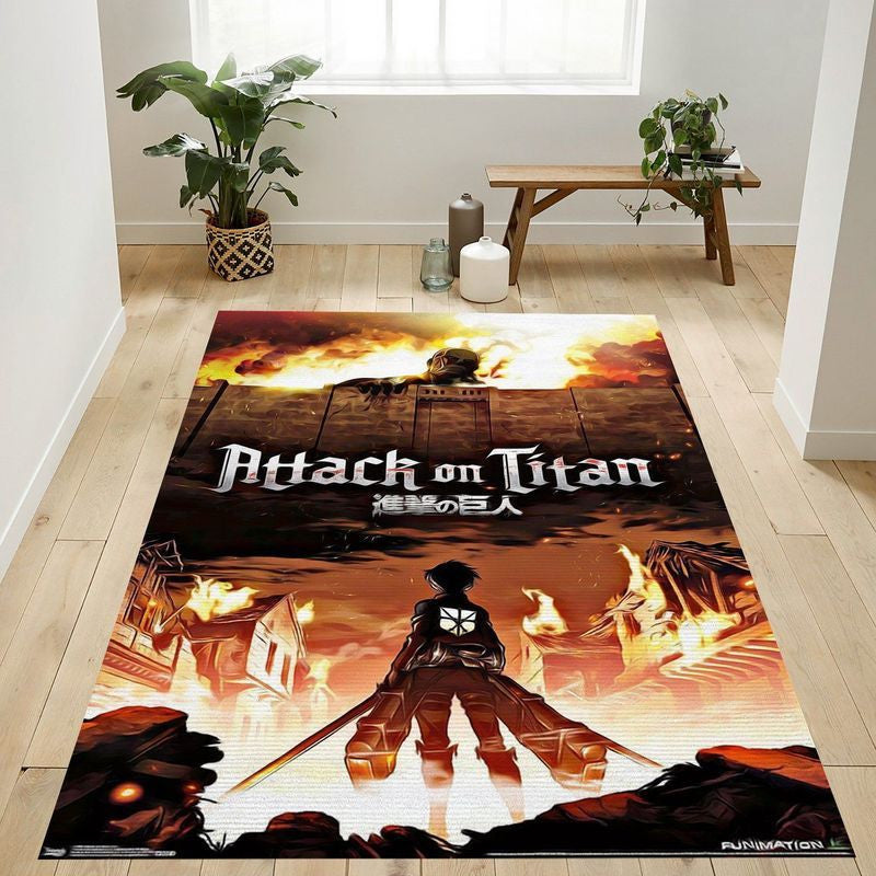 Angriff auf Titan Fire Teppich, Teppiche - Outdoor Teppich, Teppich Wohnzimmer, Küchenteppich, Kinderzimmer, Modern