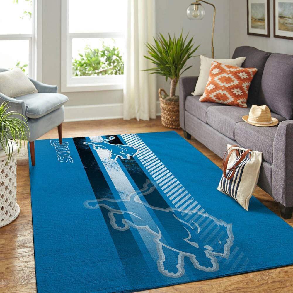 Detroit Lions Nfl Area Team Logo Sport Teppich, Teppiche - Outdoor Teppich, Teppich Wohnzimmer, Küchenteppich, Kinderzimmer, Modern