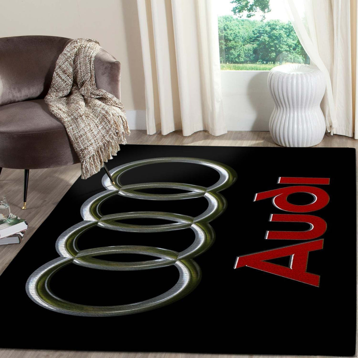 Audi Logo Supercars Bereich Fn151204 Teppich, Teppiche - Outdoor Teppich, Teppich Wohnzimmer, Küchenteppich, Kinderzimmer, Modern