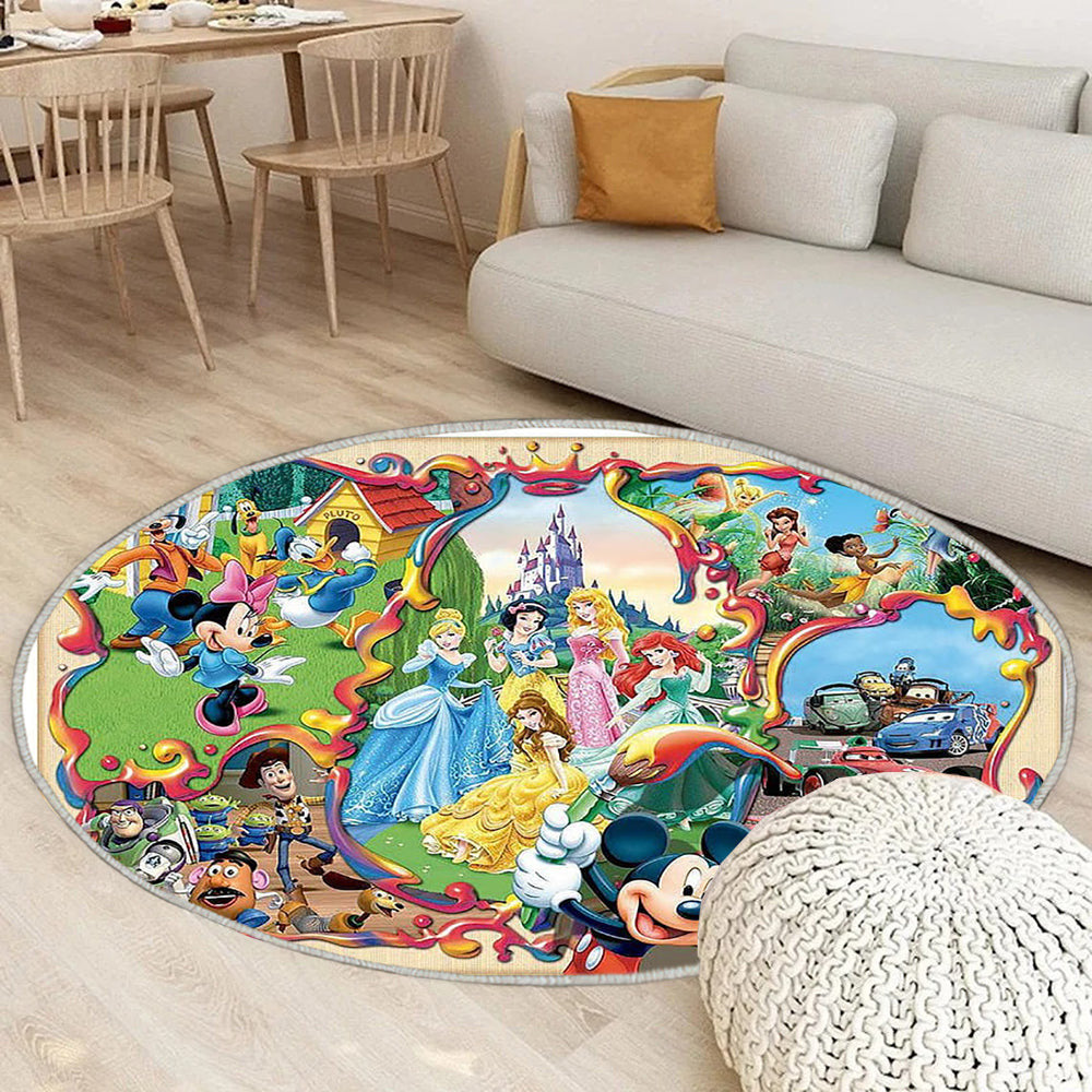 Disney World Teppich Rund, Teppiche - Poster Outdoor Teppich Rund, Welt Teppich Wohnzimmer, Carpet, Rug